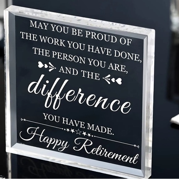 Acrylic Retirement Plaque/Tabletop Gift, Simple Style, 3.94 x 0.59 x 0.01 inches - Picture 2 of 6